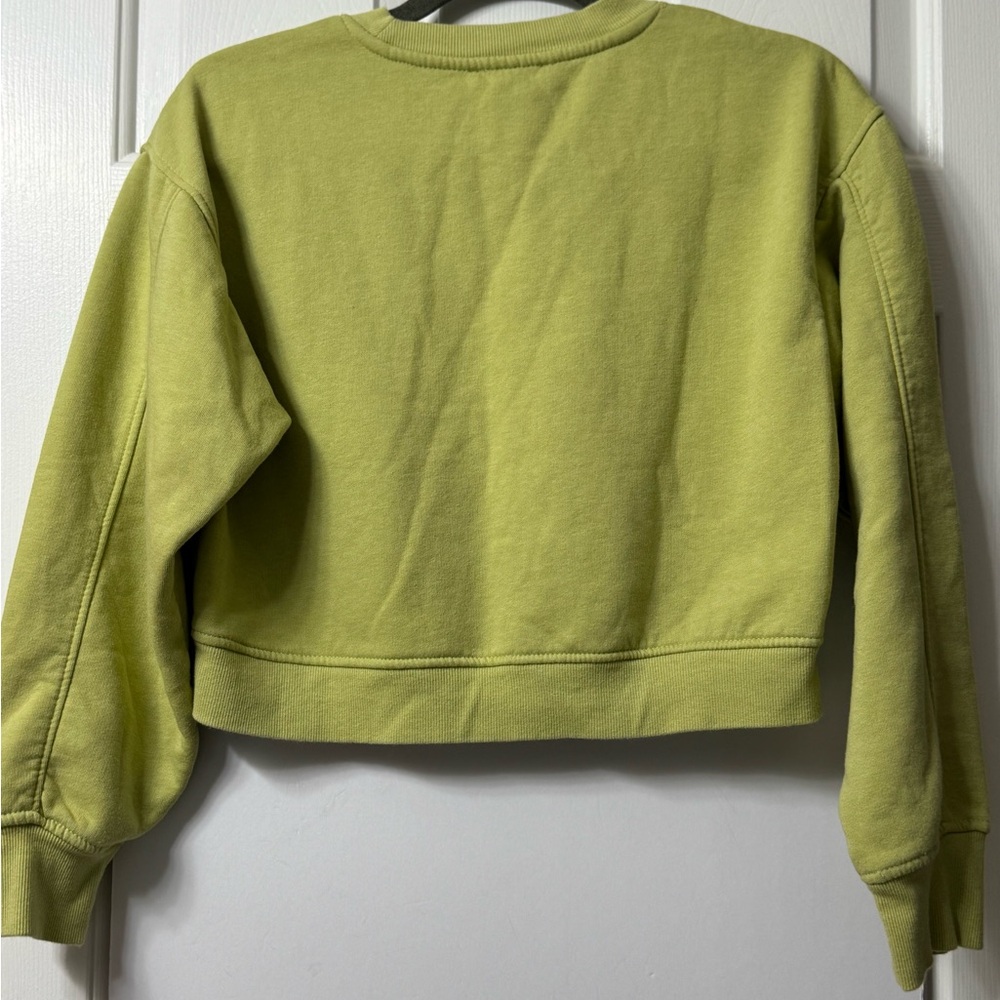 Zara sweatshirt, S, cropped, celery green, long sleeves sleeves NWOT - Picture 6 of 8